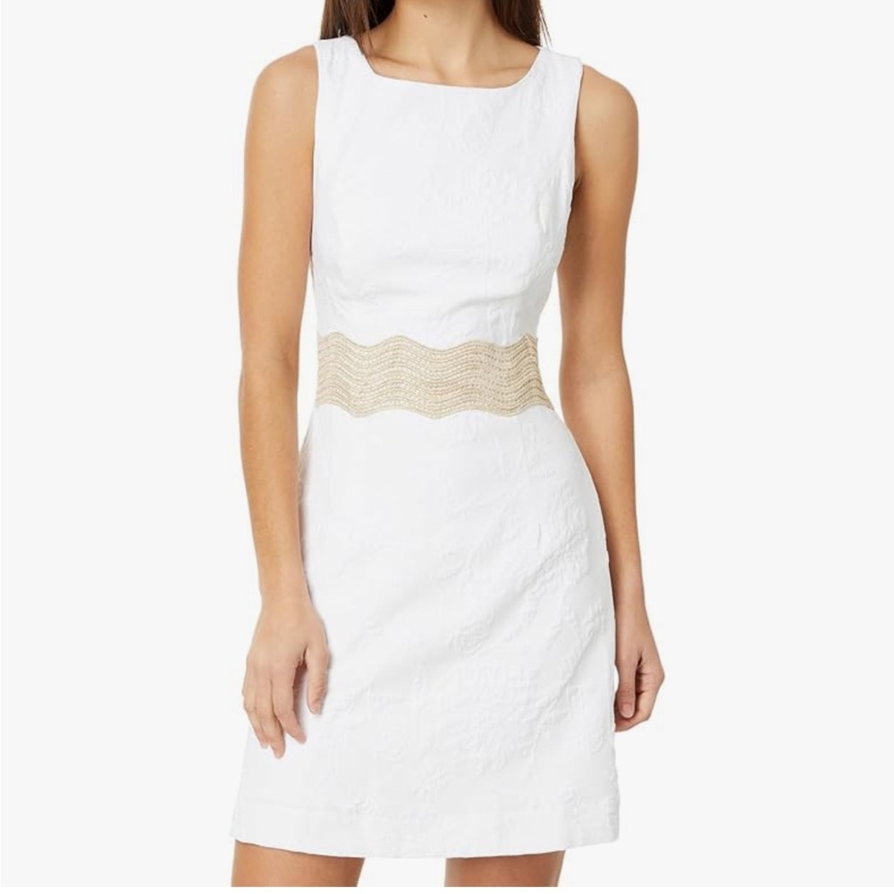 NWT Lily Pulitzer SIARRA STRETCH DRESS
RESORT WHITE
CALIENTE PUCKER JACQUARD